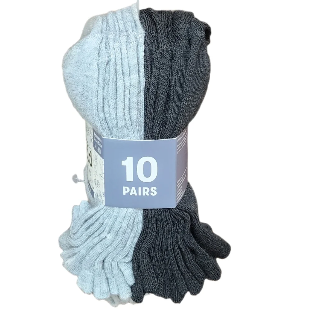 Mudd Women's 10-Pack No Show Socks Size 4-10 Color Black/Gray